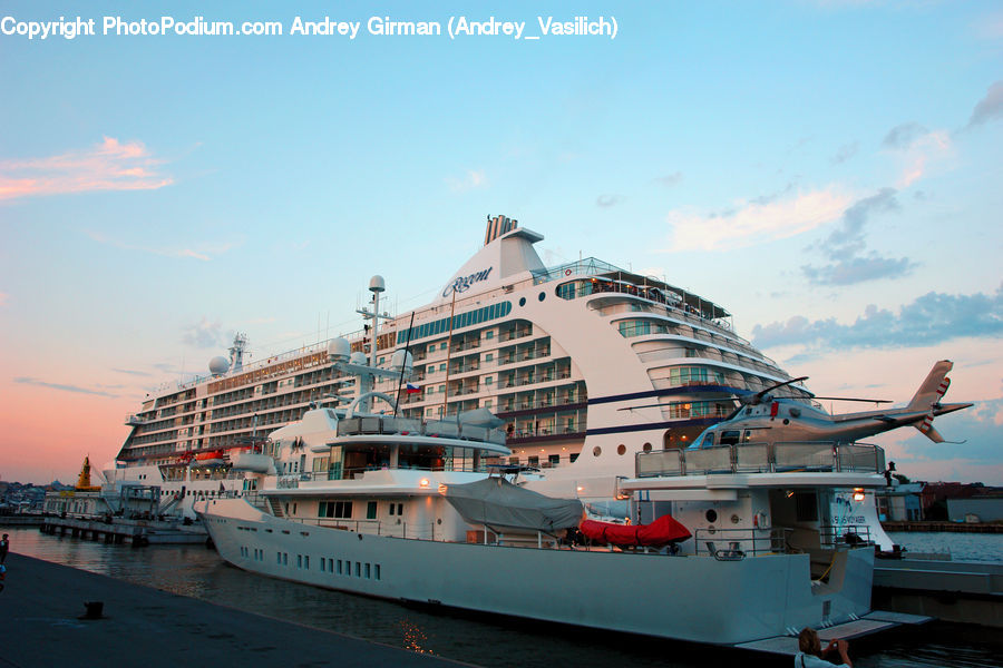 Cruise Ship, Ocean Liner, Ship, Vessel, Aircraft, Airplane, Ferry