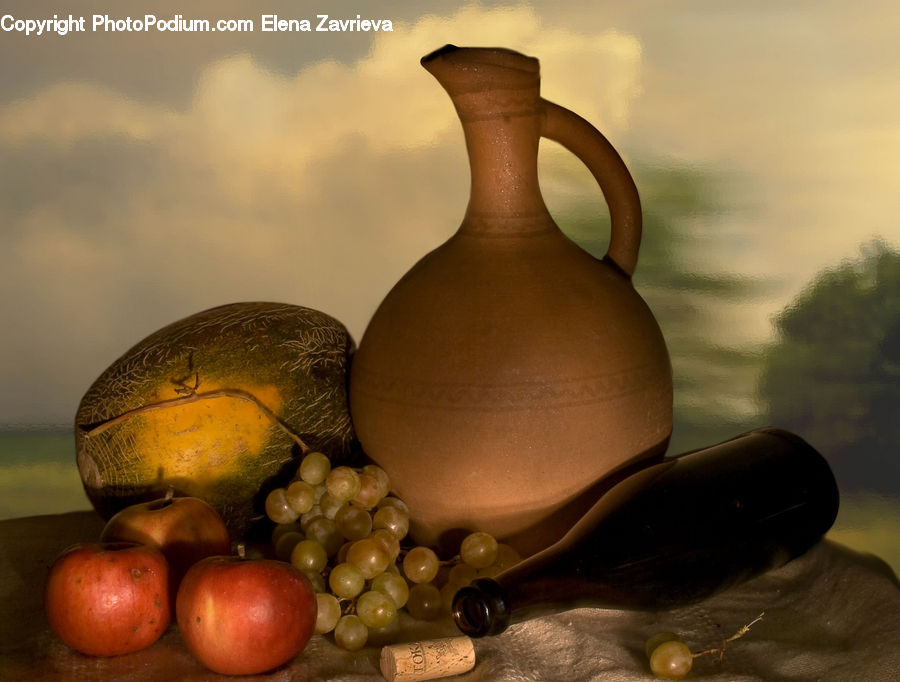 Jug, Pitcher, Citrus Fruit, Fruit, Orange, Glass, Goblet