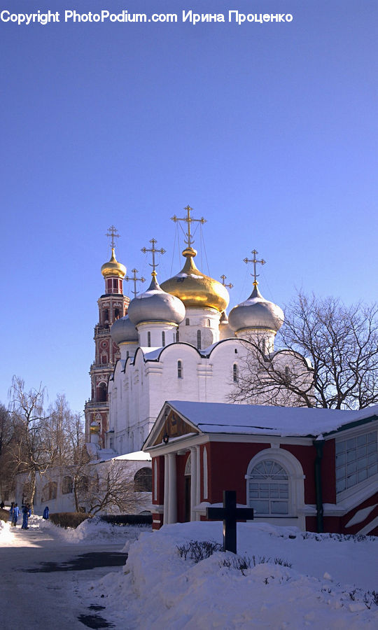 Ice, Outdoors, Snow, Architecture, Dome, Mosque, Worship