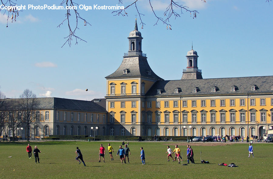 Field, Grass, Lawn, Architecture, Castle, Mansion, Palace