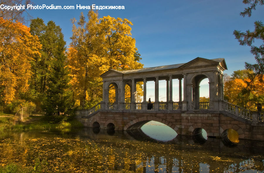 Gazebo, Architecture, Mansion, Plant, Tree, Bridge, Viaduct