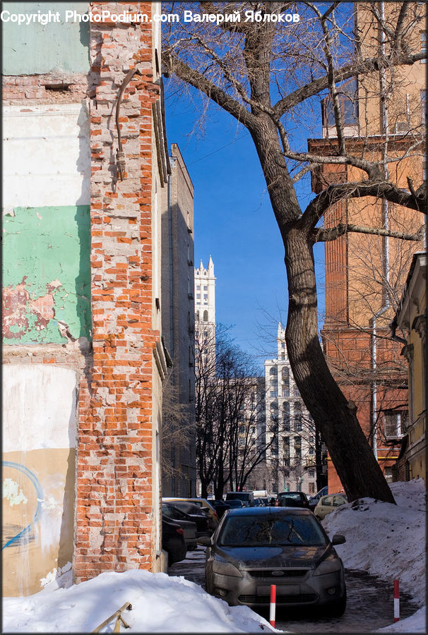 Brick, Car, Suv, Vehicle, Parking, Parking Lot, Building