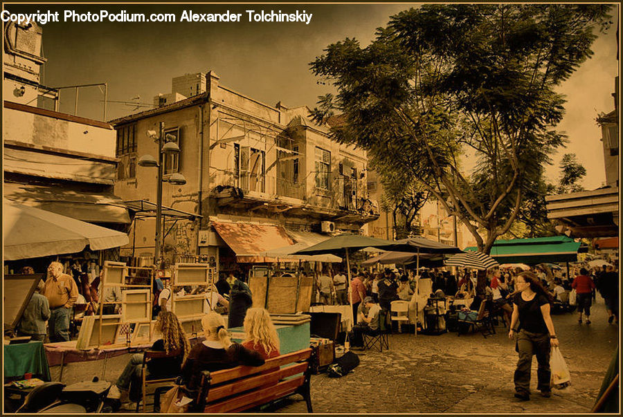 Bazaar, Market, Cafe, Cafeteria, Food Court, Architecture, Downtown