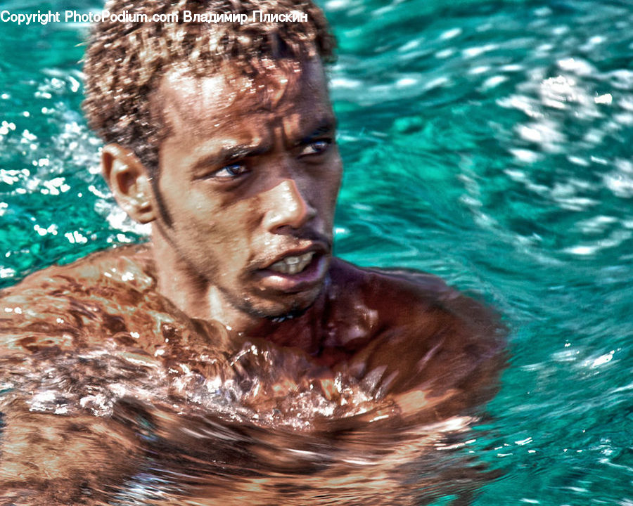 Sport, Swimming, Water, Underwater, Face, Selfie, Diver