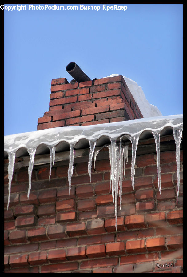 Roof, Ice, Icicle, Snow, Winter, Outdoors, Gazebo