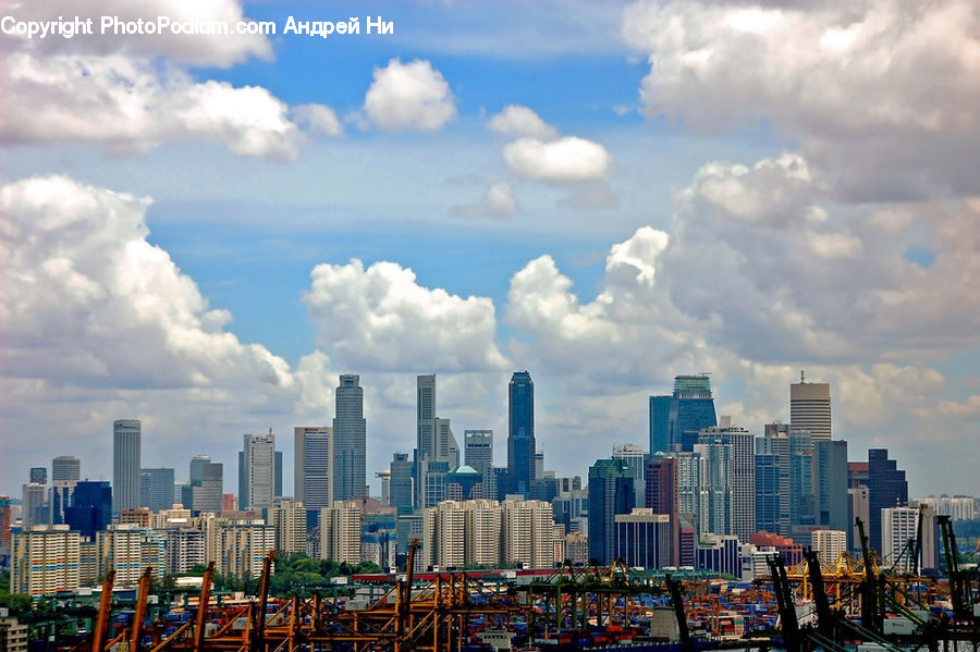 City, Downtown, Metropolis, Urban, Azure Sky, Cloud, Outdoors
