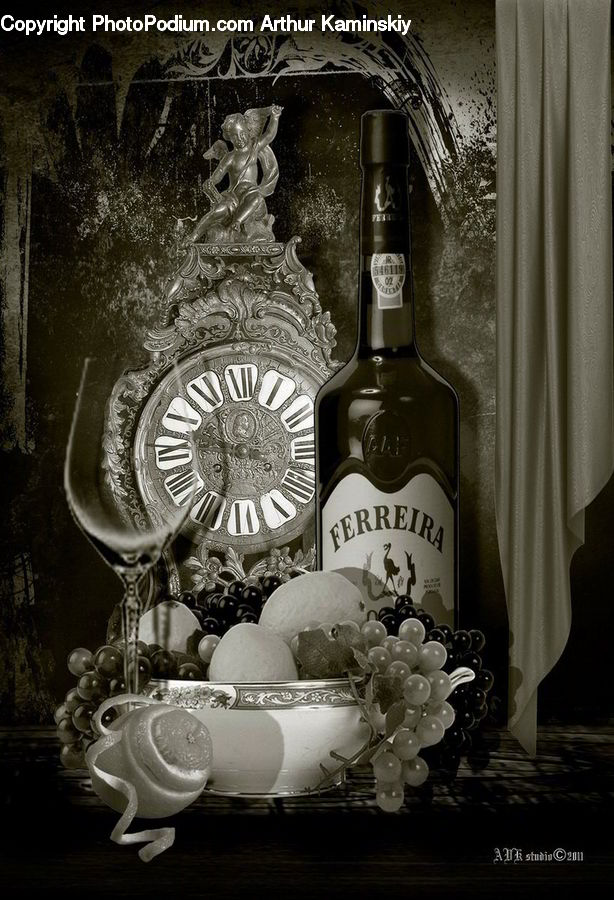 Fruit, Grapes, Alcohol, Beverage, Liquor, Bottle, Drink