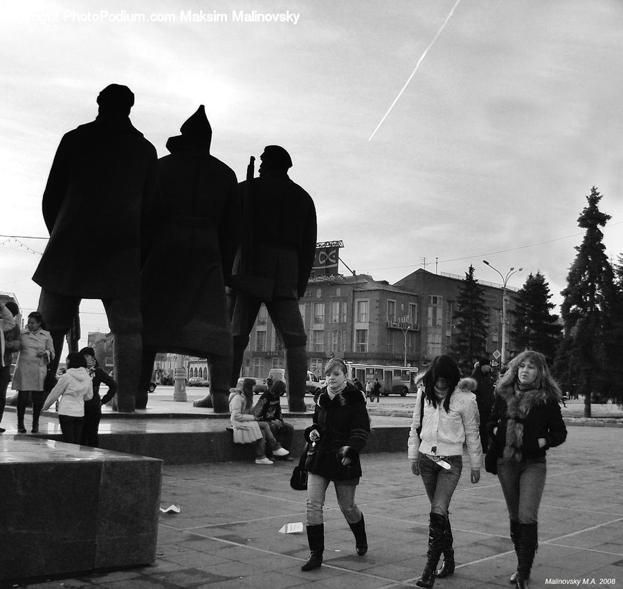 Human, People, Person, Female, Silhouette, Architecture, Downtown