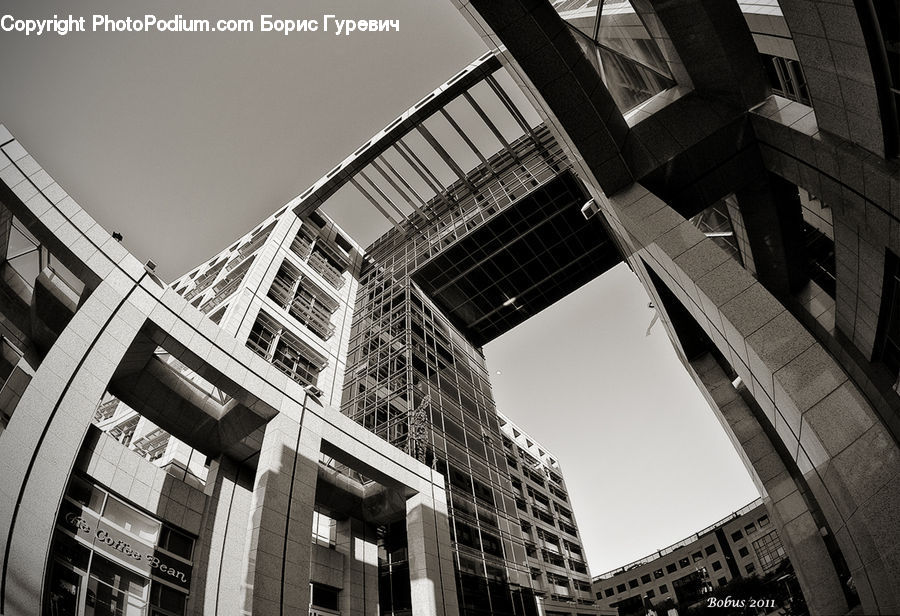 Architecture, City, Downtown, High Rise, Skyscraper, Urban, Column