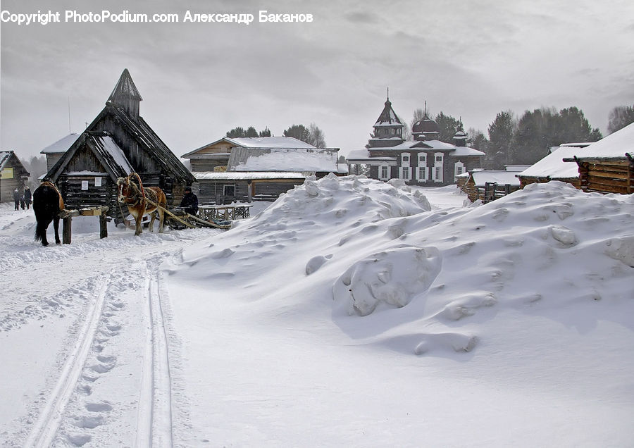 Ice, Outdoors, Snow, Building, Hut, Log Cabin, Shack