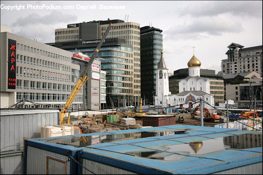 Construction, Boat, Watercraft, Building, Housing, Barge, Dredger