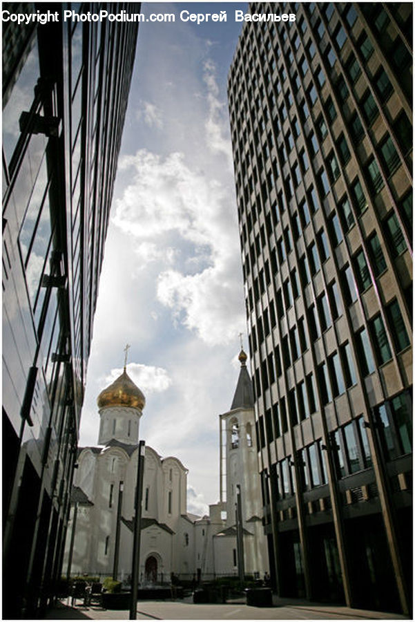 Architecture, City, Downtown, High Rise, Skyscraper, Church, Worship