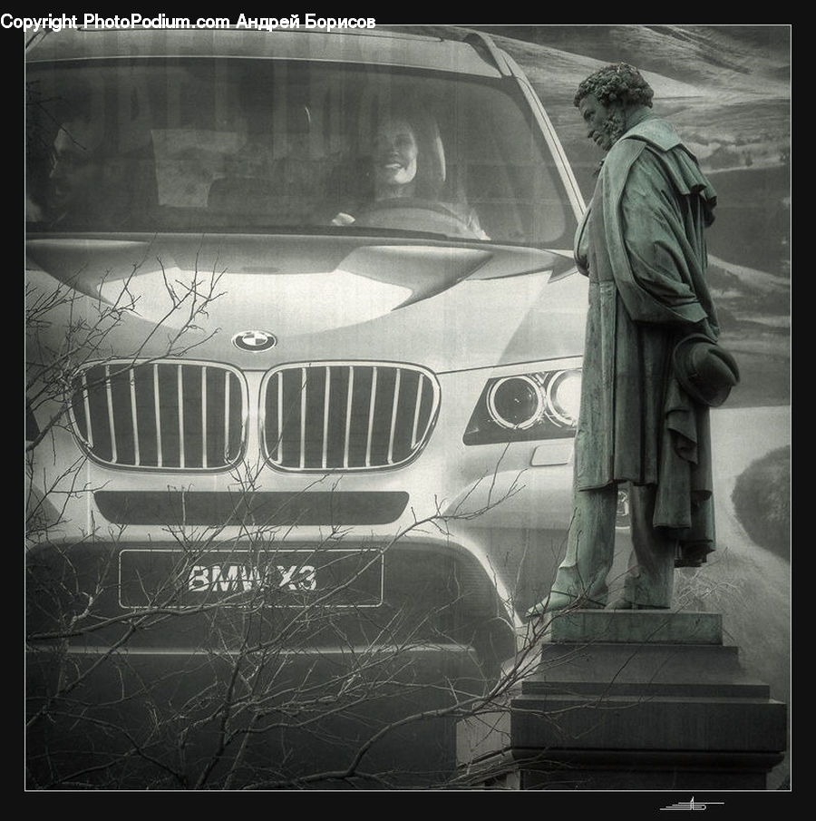 Art, Sculpture, Statue, Car, Van, Artemis, Automobile