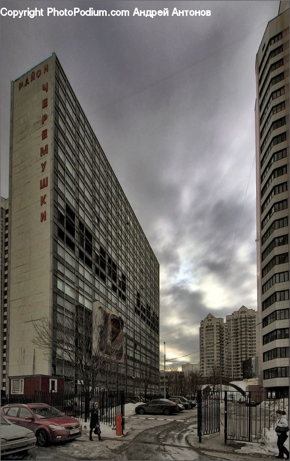 Automobile, Car, Vehicle, City, Downtown, Urban, Building