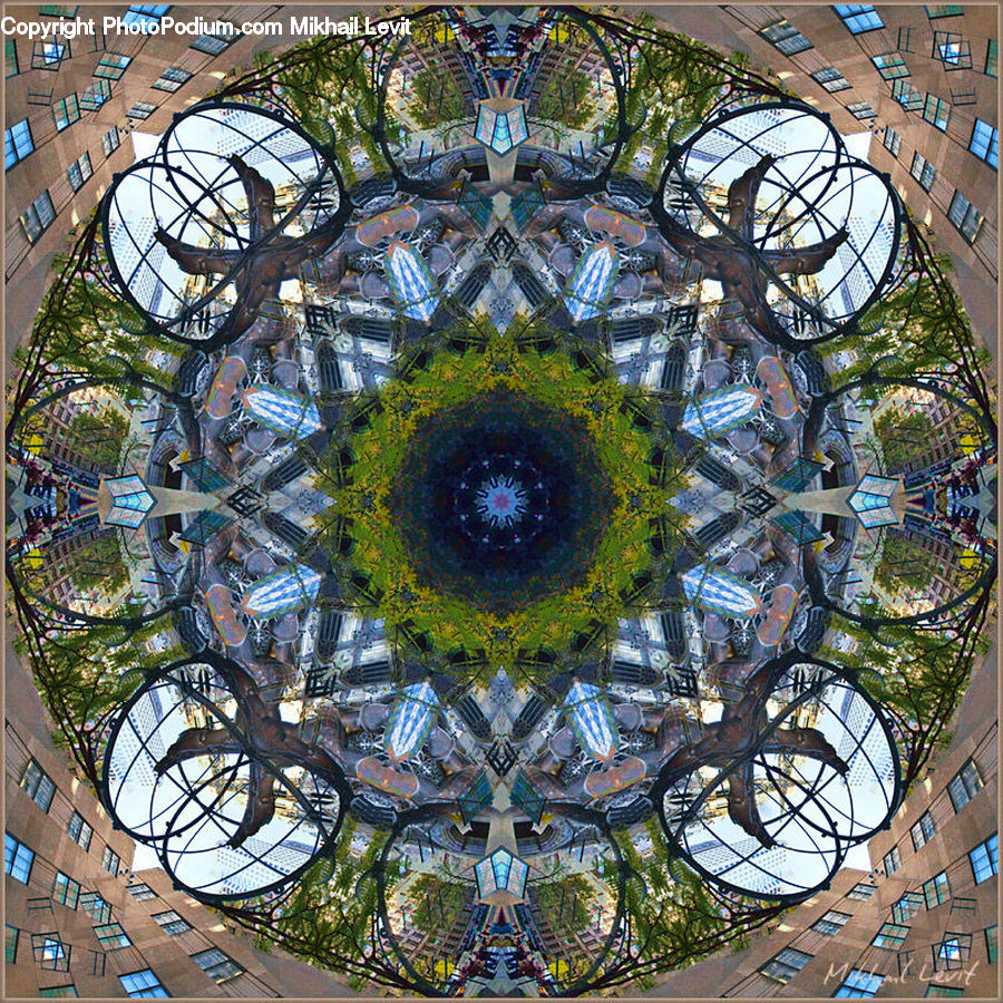 Art, Stained Glass, Architecture, Dome, Mosaic, Tile, Collage
