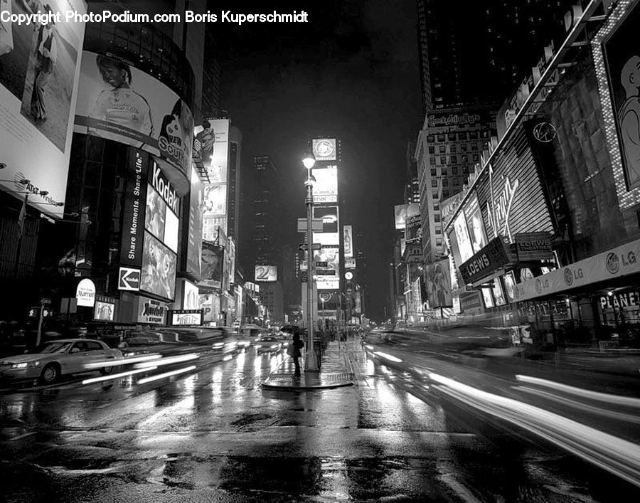 Cafe, Cafeteria, Food Court, Night, Outdoors, City, Downtown
