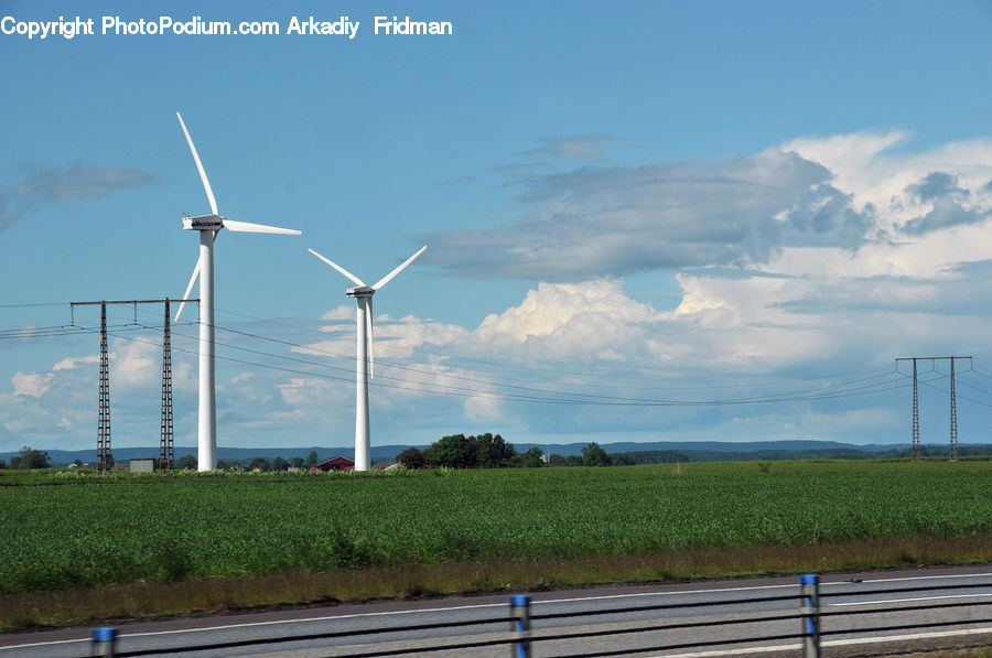 Engine, Machine, Motor, Turbine, Wind Turbine, Field, Grass