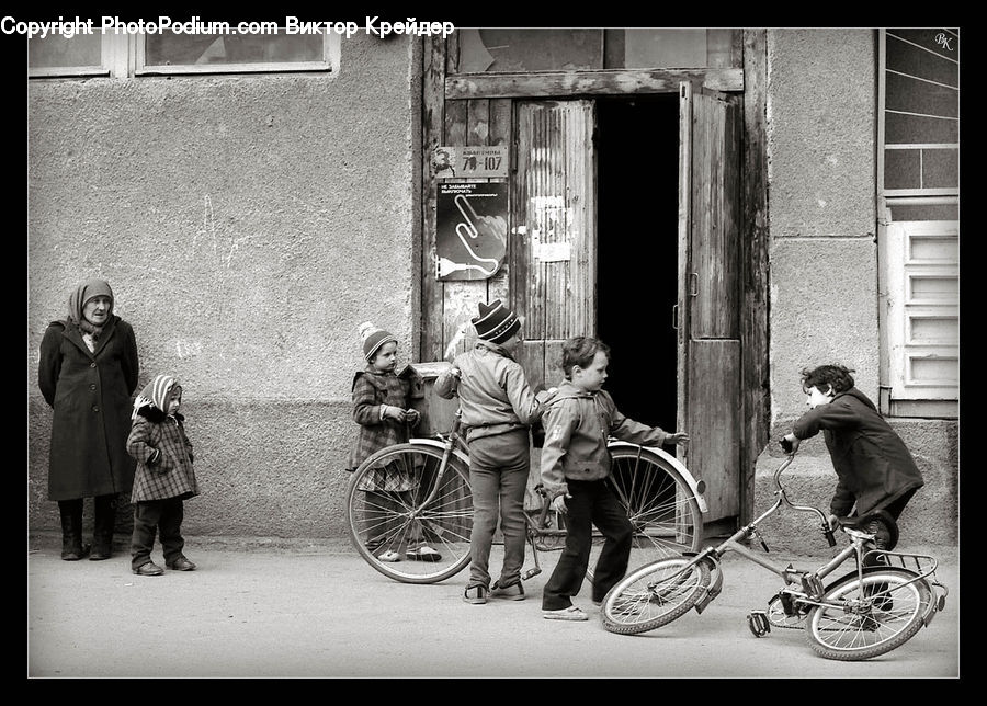 People, Person, Human, Bicycle, Bike, Vehicle, Coat