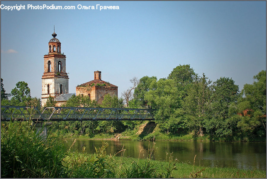 Architecture, Bell Tower, Clock Tower, Tower, Housing, Monastery, Lake