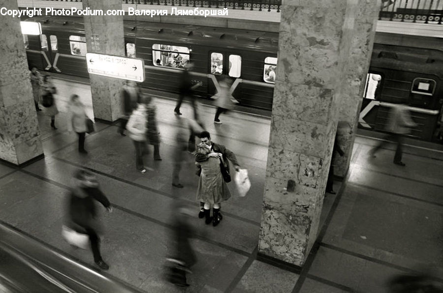 People, Person, Human, Subway, Train, Train Station, Vehicle