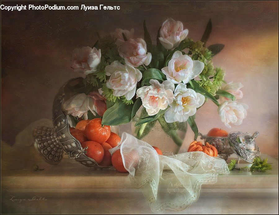 Plant, Potted Plant, Glass, Goblet, Blossom, Flower, Peony