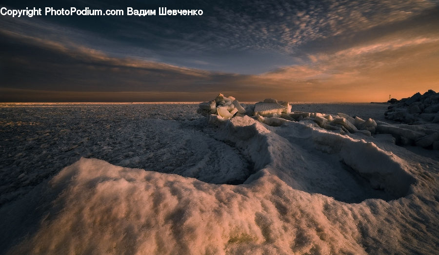 Ice, Outdoors, Snow, Beach, Coast, Sea, Water