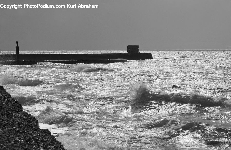 Coast, Outdoors, Sea, Water, Submarine, Boat, Watercraft