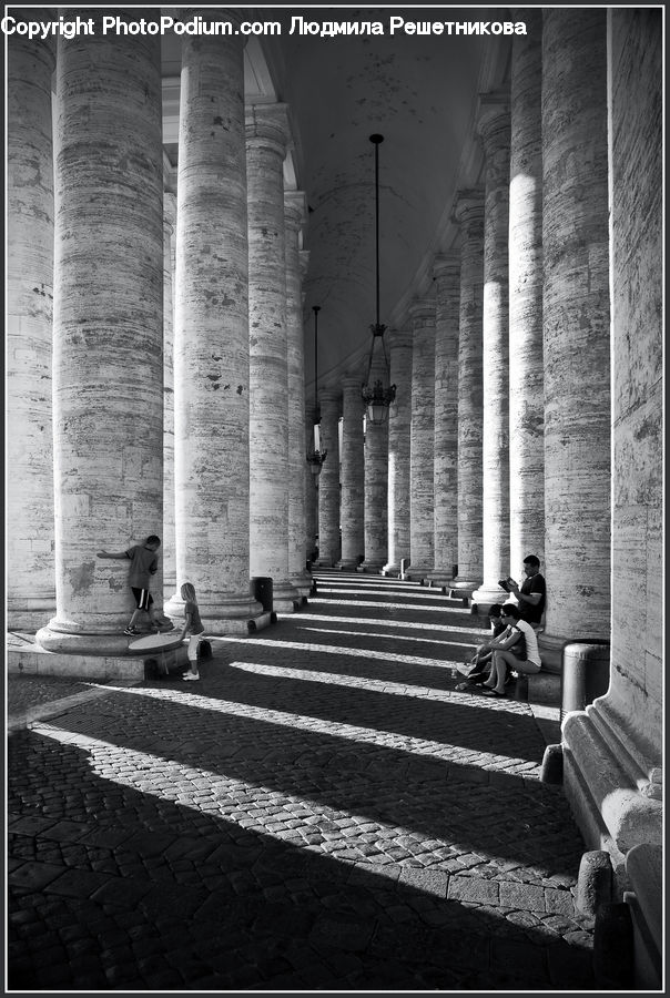 People, Person, Human, Column, Pillar, Bench, Brick