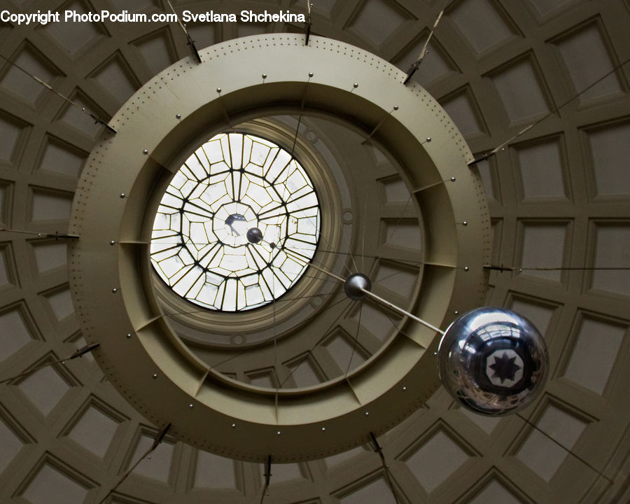 Architecture, Housing, Skylight, Window, Analog Clock, Clock, Spiral