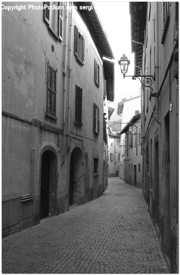 Alley, Alleyway, Road, Street, Town, Brick, Building