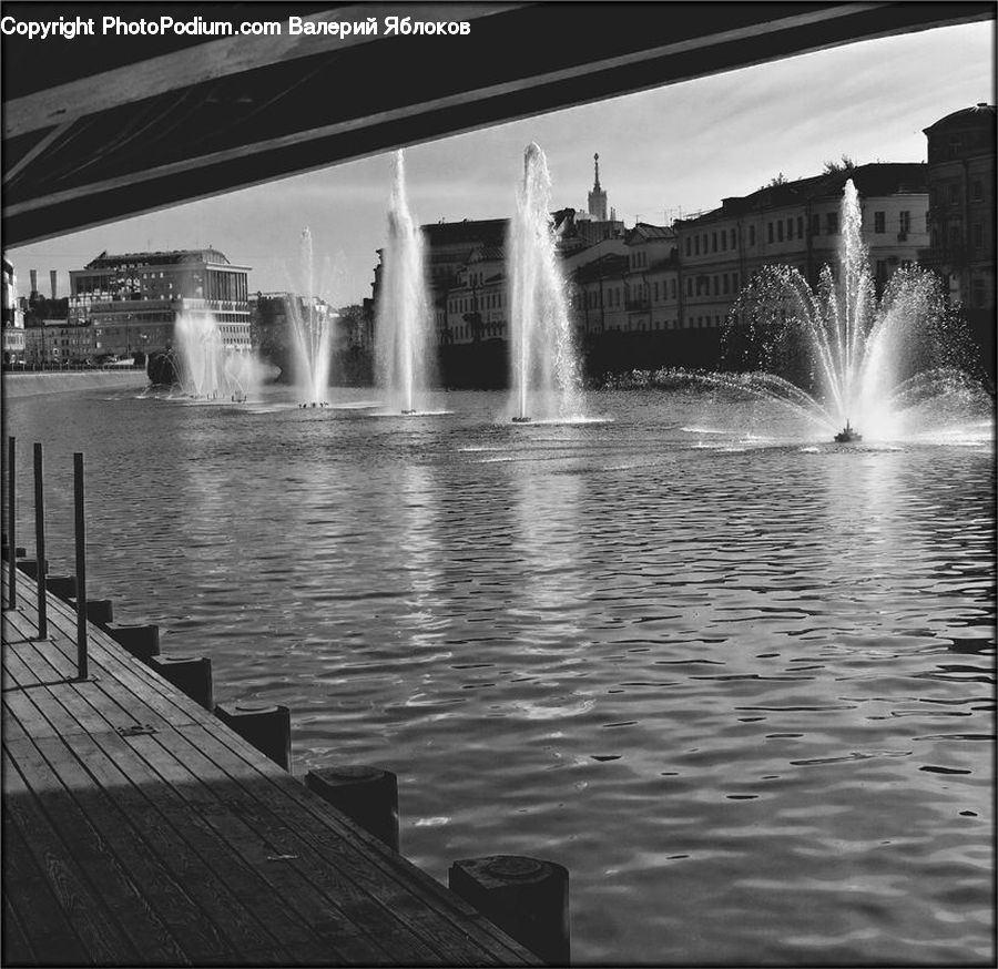 City, Downtown, Water, Dock, Landing, Pier, Urban