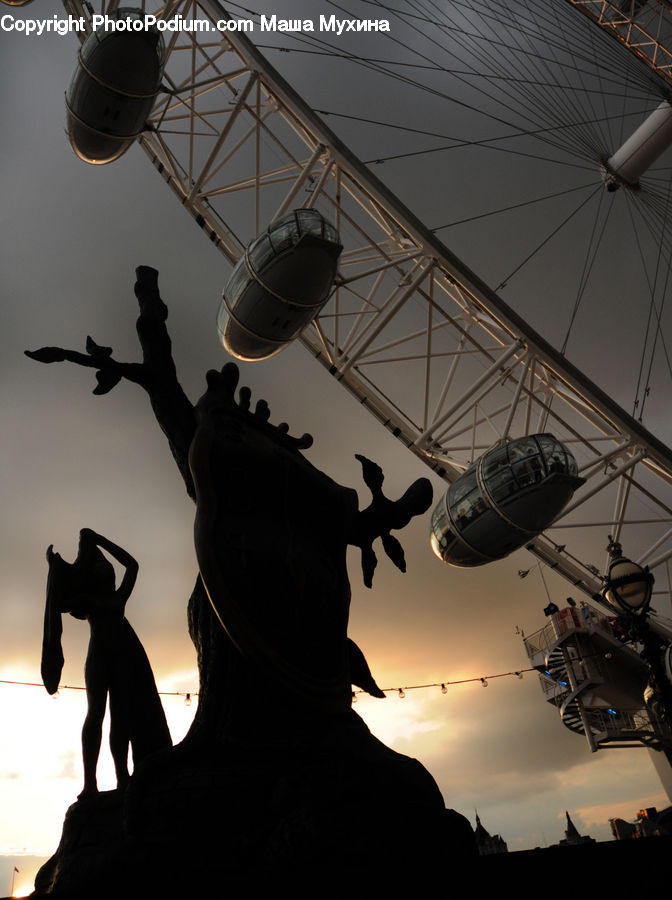 Silhouette, Architecture, Observatory, Planetarium, Aircraft, Airplane, Warplane