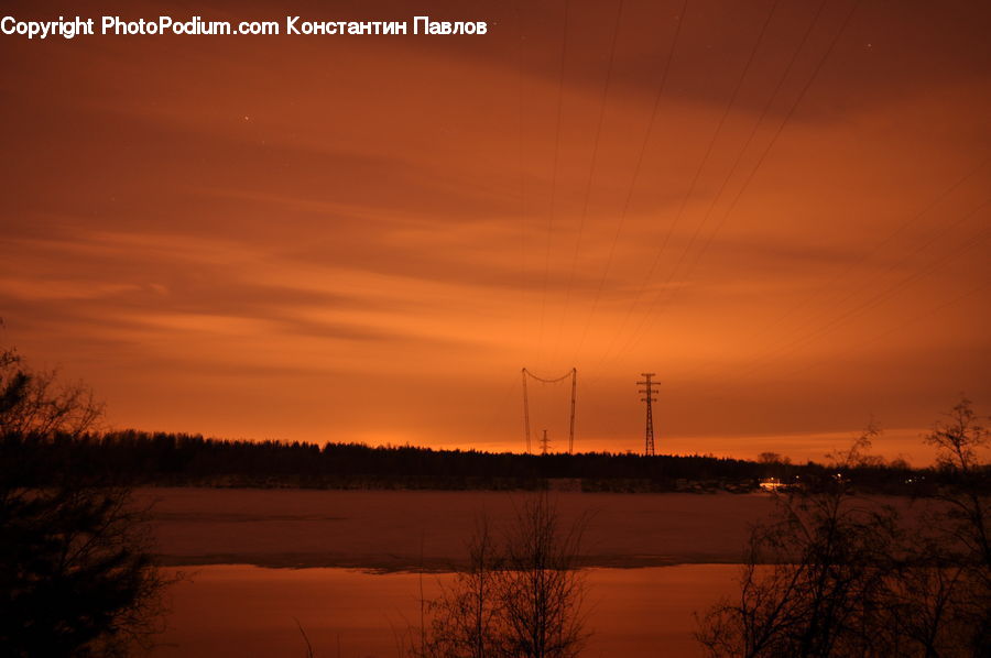 Engine, Machine, Motor, Turbine, Dawn, Dusk, Red Sky