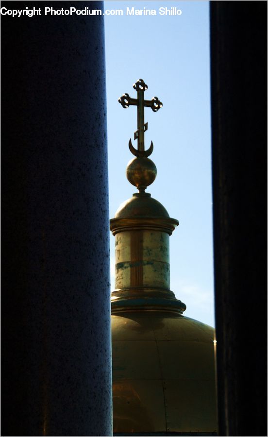 People, Person, Human, Cross, Lamp Post, Pole, Architecture