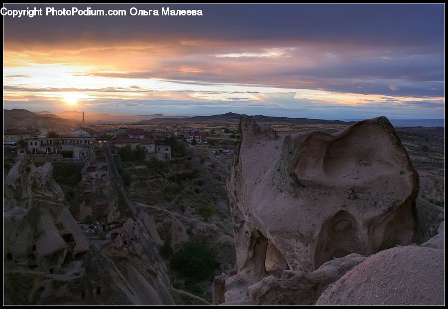 Rock, Outdoors, Sand, Soil, Building, Downtown, Town