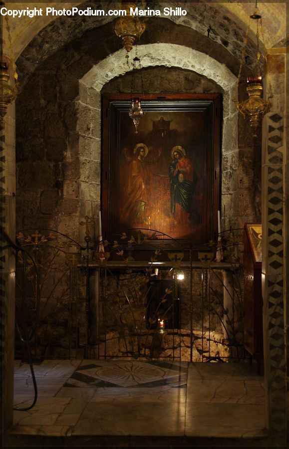Plant, Potted Plant, Tomb, Fireplace, Hearth, Altar, Architecture