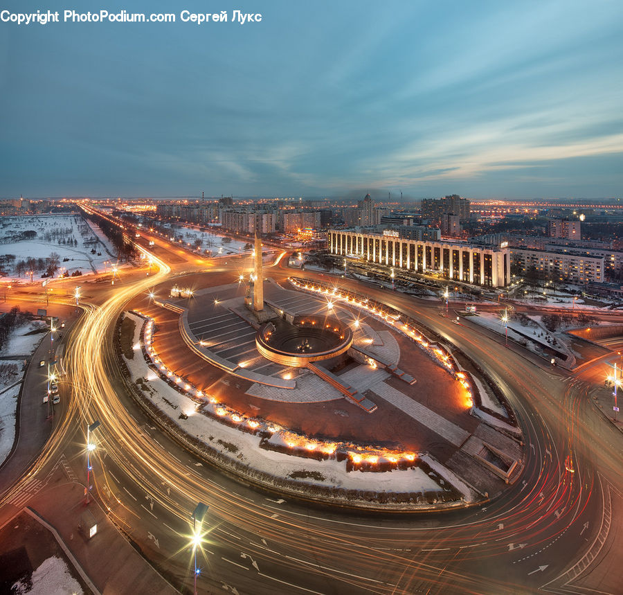 Intersection, Road, Freeway, City, Downtown, Metropolis, Urban