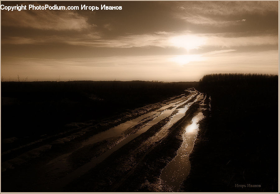 Dirt Road, Gravel, Road, Flare, Light, Sunlight