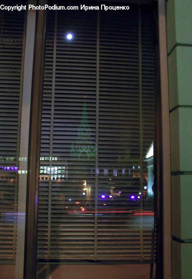 Curtain, Window, Window Shade, City, Downtown, Computer, Computer Hardware