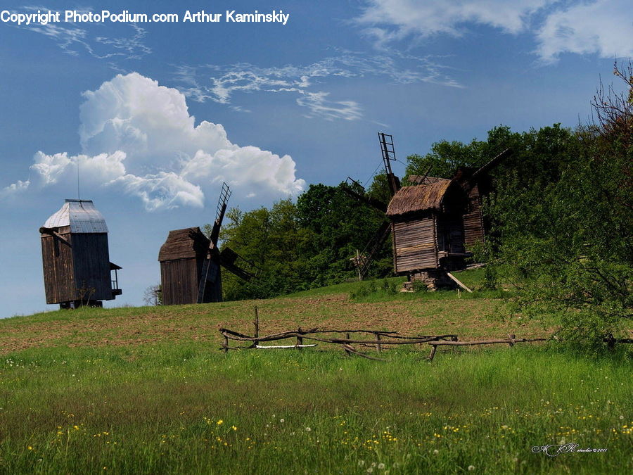 Cabin, Hut, Rural, Shack, Shelter, Countryside, Field