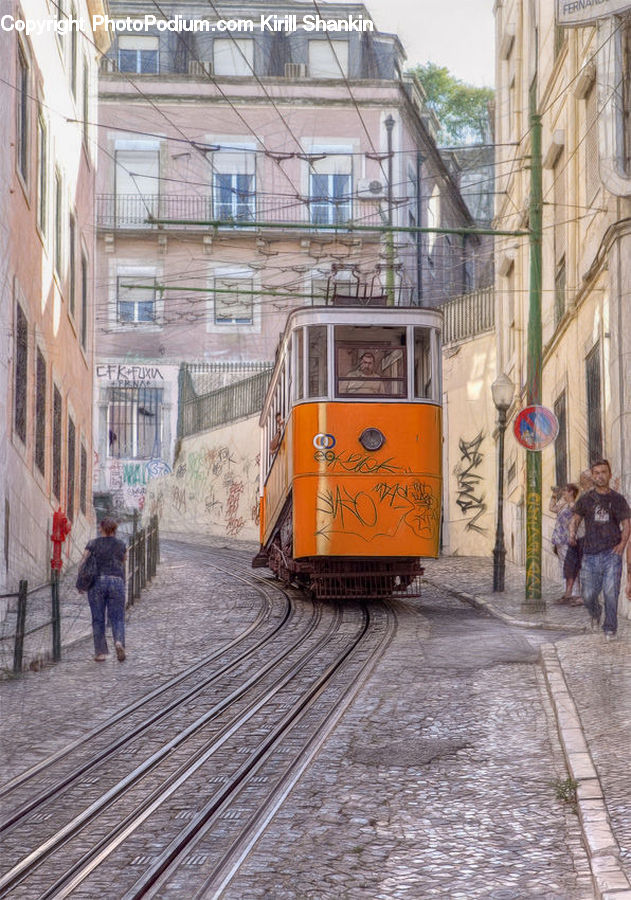 Streetcar, Tram, Train, Vehicle, Rail, Trolley, Building