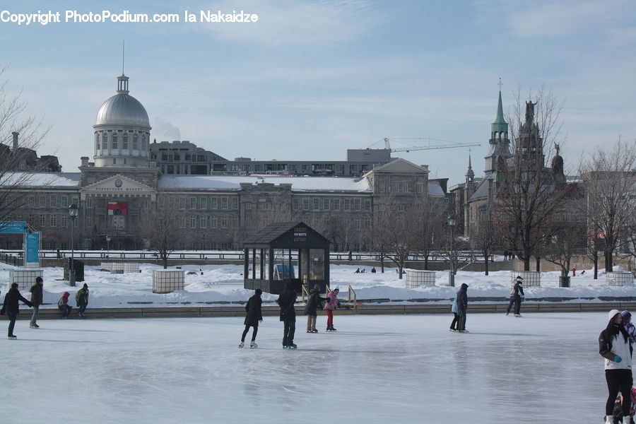 Ice Skating, Rink, Skating, Sport, Architecture, Dome, Downtown