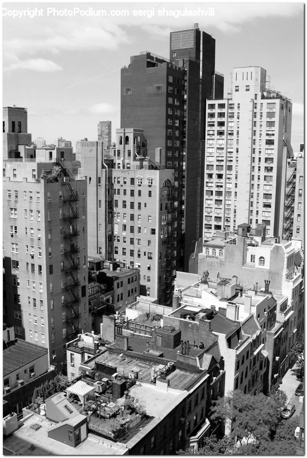 Downtown, Neighborhood, Town, City, Urban, Building, Alley