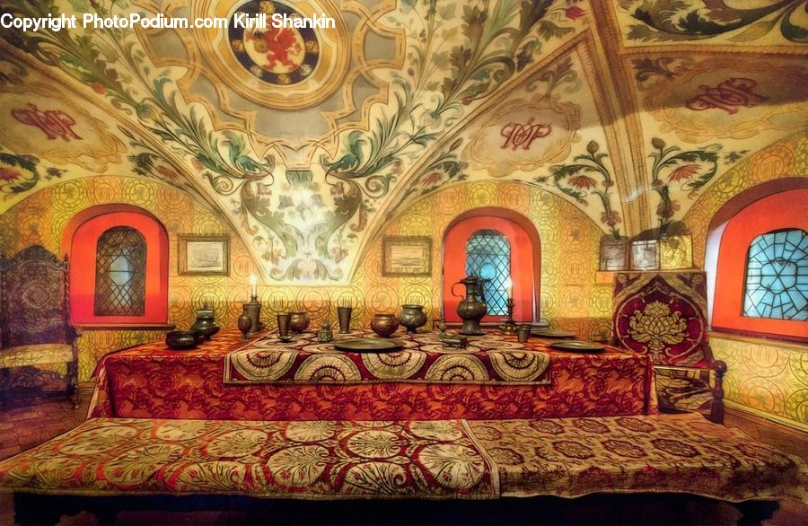 Art, Carpet, Tapestry, Furniture, Throne, Altar, Architecture