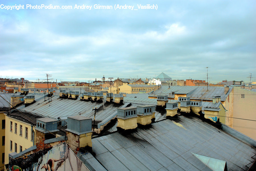 Roof, Alley, Alleyway, Road, Street, Town, Building