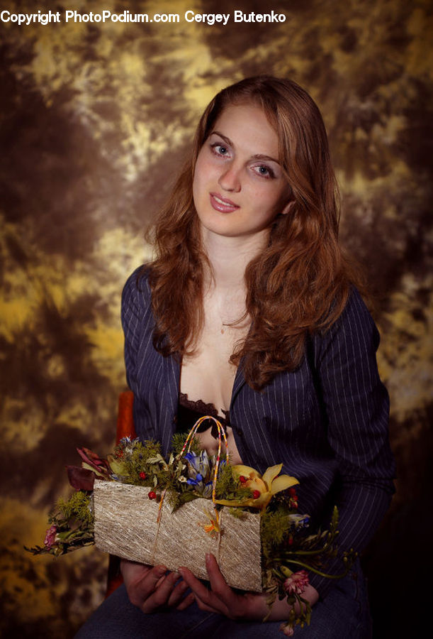 People, Person, Human, Plant, Potted Plant, Basket, Gift