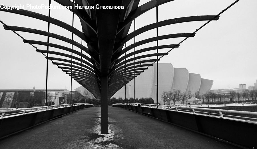 Bridge, City, Downtown, Urban, Canopy, Building, Metropolis