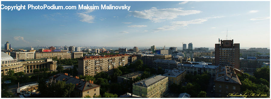 Aerial View, Roof, Building, Downtown, Town, City, Metropolis
