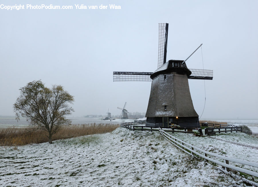 Engine, Machine, Motor, Turbine, Wind Turbine, Ice, Outdoors