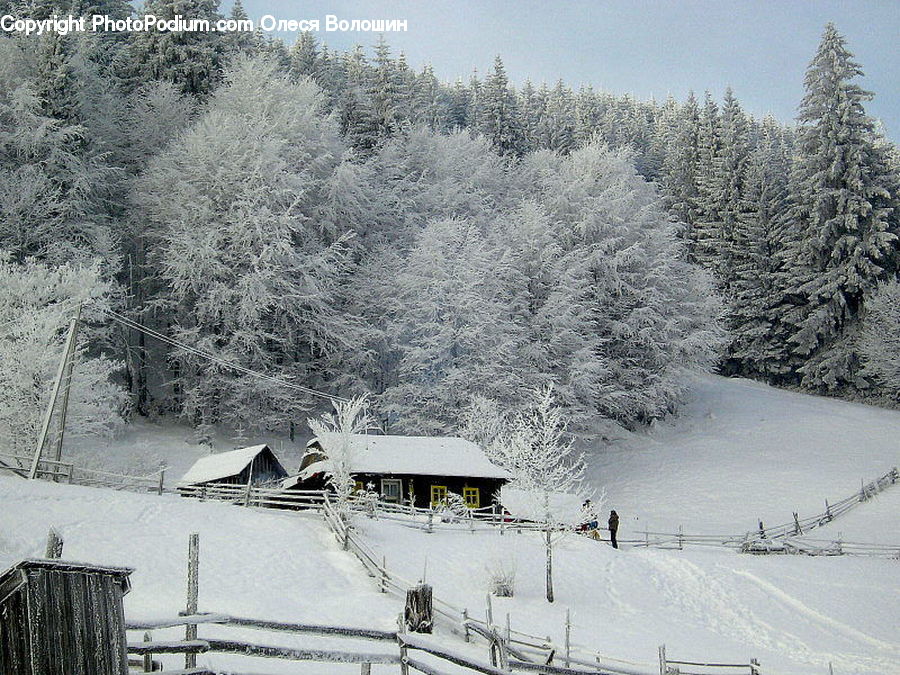 Building, Cottage, Housing, Ice, Outdoors, Snow, Alps